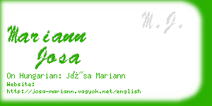 mariann josa business card